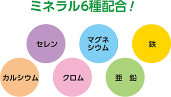 ミネラル6種類配合!カルシウム セレン クロム マグネシウム 亜鉛 鉄