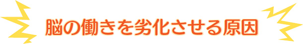 脳の働きを劣化させる原因