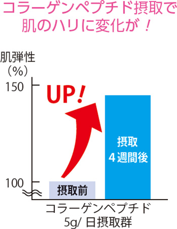 コラーゲンペプチド摂取で肌のハリに変化が!